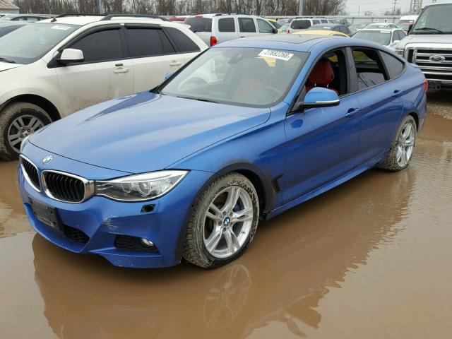 WBA3X9C59ED153607 - 2014 BMW 335 XIGT BLUE photo 2