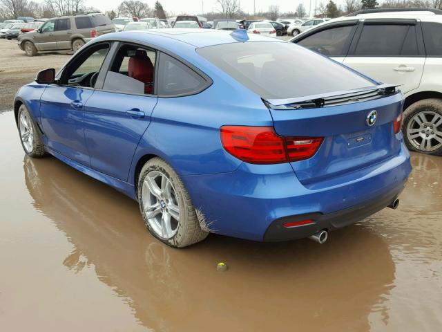 WBA3X9C59ED153607 - 2014 BMW 335 XIGT BLUE photo 3