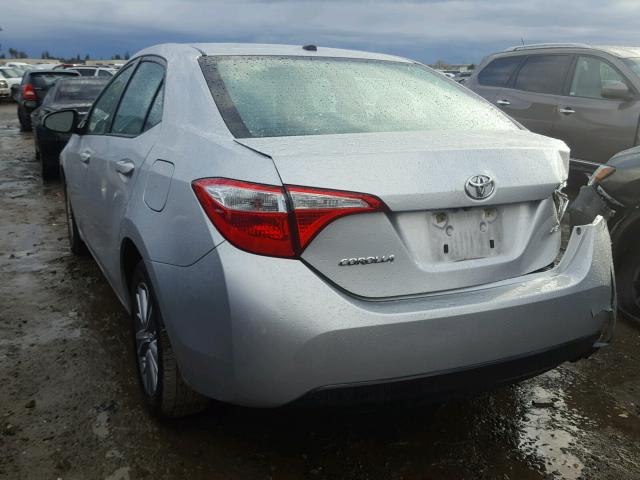 5YFBURHEXEP021968 - 2014 TOYOTA COROLLA L SILVER photo 3