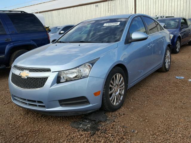 1G1PJ5S94B7302642 - 2011 CHEVROLET CRUZE ECO BLUE photo 2