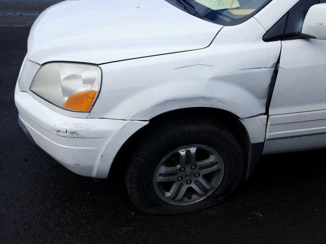 2HKYF18555H545600 - 2005 HONDA PILOT EXL WHITE photo 9