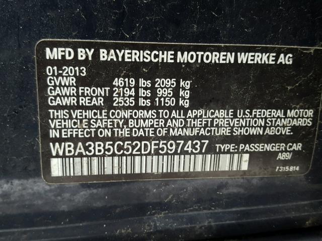 WBA3B5C52DF597437 - 2013 BMW 328 XI SUL BLUE photo 10