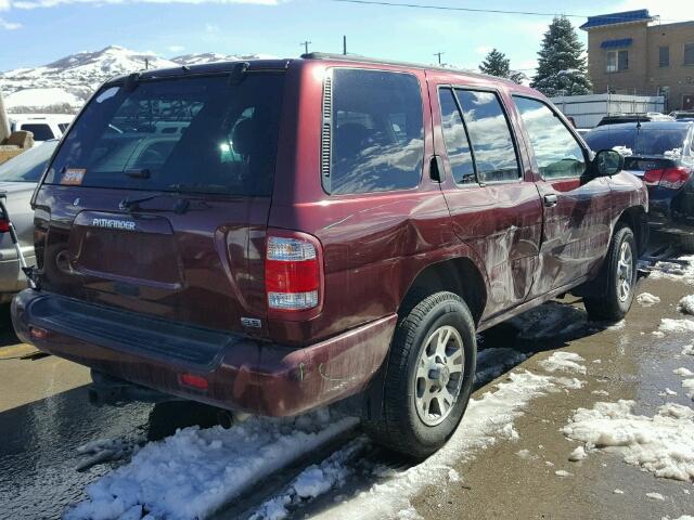 JN8DR07Y01W513366 - 2001 NISSAN PATHFINDER RED photo 4