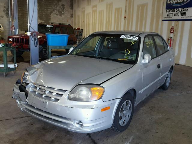 KMHCG45C34U543887 - 2004 HYUNDAI ACCENT GL SILVER photo 2