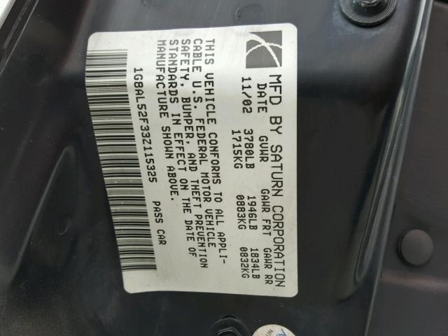 1G8AL52F33Z115325 - 2003 SATURN ION LEVEL WHITE photo 10