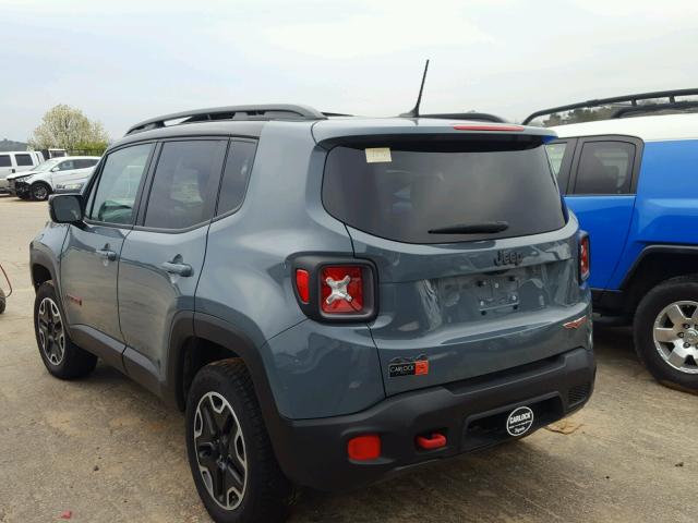 ZACCJBCT7GPE14764 - 2016 JEEP RENEGADE T BLUE photo 3