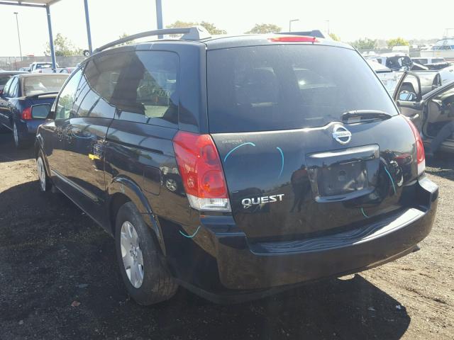 5N1BV28U36N103773 - 2006 NISSAN QUEST S BLACK photo 3