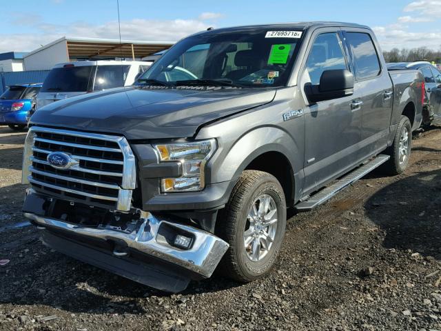 1FTEW1EP7GKF74853 - 2016 FORD F150 SUPER GRAY photo 2