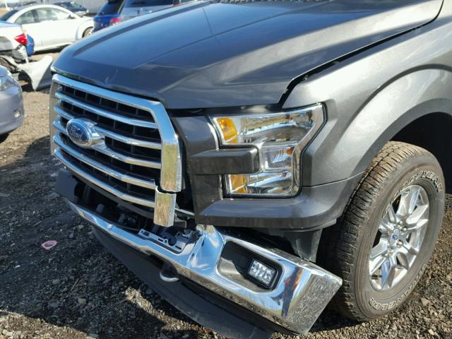 1FTEW1EP7GKF74853 - 2016 FORD F150 SUPER GRAY photo 9