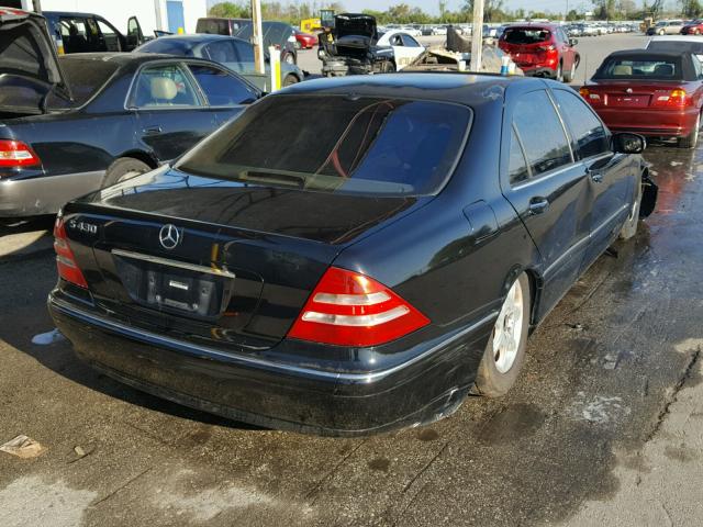 WDBNG70J52A297152 - 2002 MERCEDES-BENZ S 430 BLACK photo 4