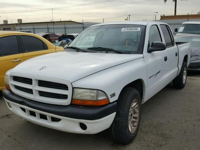 1B7GL2AXXYS721861 - 2000 DODGE DAKOTA QUA WHITE photo 2