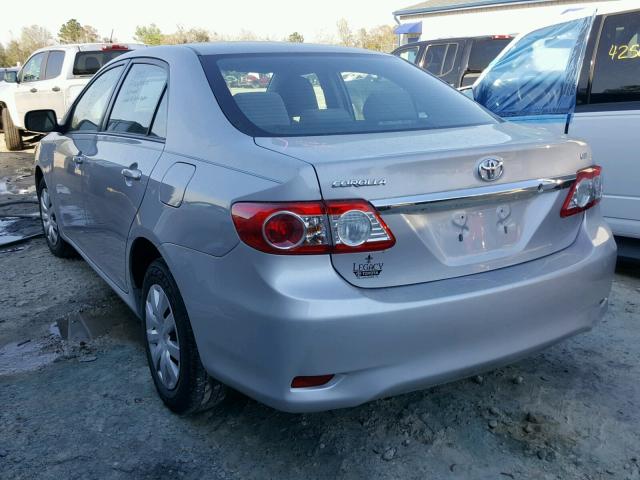 2T1BU4EE3BC707949 - 2011 TOYOTA COROLLA BA SILVER photo 3