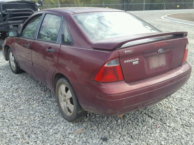 1FAFP34N87W191869 - 2007 FORD FOCUS ZX4 MAROON photo 3