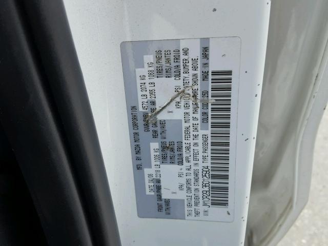 JM1CR29L360125904 - 2006 MAZDA 5 WHITE photo 10