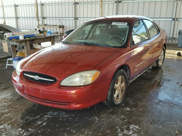 1FAFP55S01G285231 - 2001 FORD TAURUS SES RED photo 2