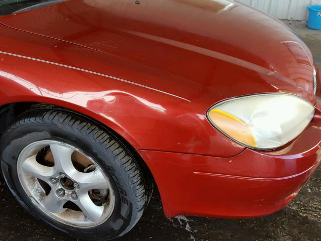 1FAFP55S01G285231 - 2001 FORD TAURUS SES RED photo 9