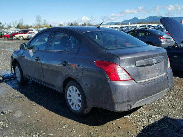 3N1CN7AP3FL877342 - 2015 NISSAN VERSA S CHARCOAL photo 3