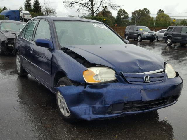 2HGES26733H617538 - 2003 HONDA CIVIC EX BLUE photo 1