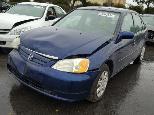 2HGES26733H617538 - 2003 HONDA CIVIC EX BLUE photo 2