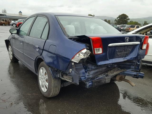 2HGES26733H617538 - 2003 HONDA CIVIC EX BLUE photo 3