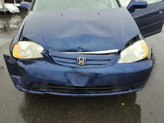 2HGES26733H617538 - 2003 HONDA CIVIC EX BLUE photo 7