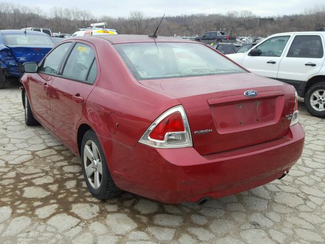 3FAHP01117R221063 - 2007 FORD FUSION SE MAROON photo 3