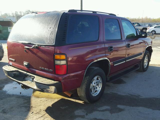 1GNEC13T35R117266 - 2005 CHEVROLET TAHOE C150 MAROON photo 4