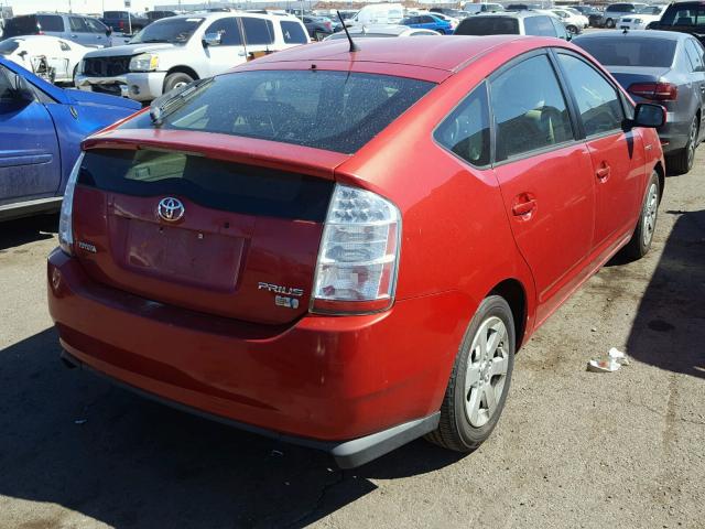 JTDKB20U867533991 - 2006 TOYOTA PRIUS RED photo 4