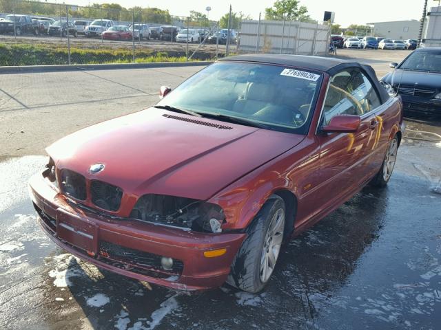 WBABR3347YEA83486 - 2000 BMW 323 CI RED photo 2