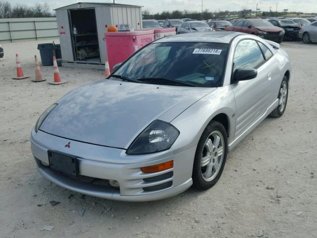 4A3AC84HX1E180731 - 2001 MITSUBISHI ECLIPSE GT SILVER photo 2