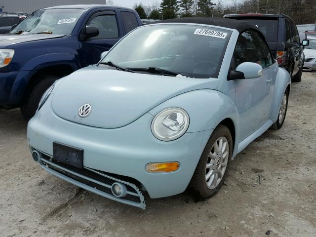 3VWCM21Y74M309935 - 2004 VOLKSWAGEN NEW BEETLE BLUE photo 2