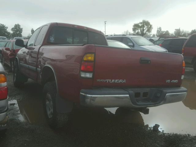 5TBBT4414YS002734 - 2000 TOYOTA TUNDRA ACC RED photo 3