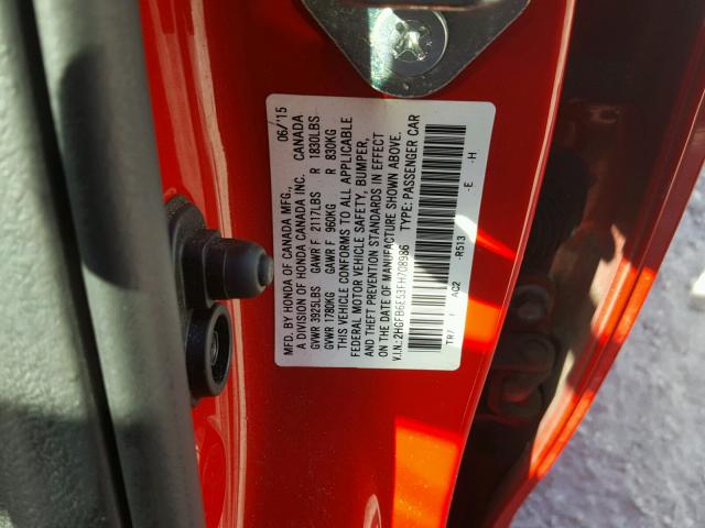 2HGFB6E53FH708986 - 2015 HONDA CIVIC SI RED photo 10