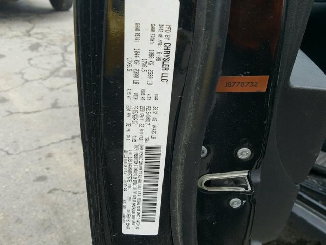 1J8FT47008D778732 - 2008 JEEP COMPASS SP BLACK photo 10