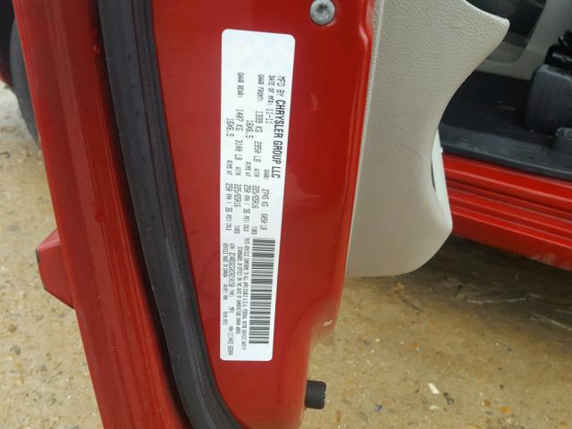 2C4RDGCGXCR210158 - 2012 DODGE GRAND CARA RED photo 10