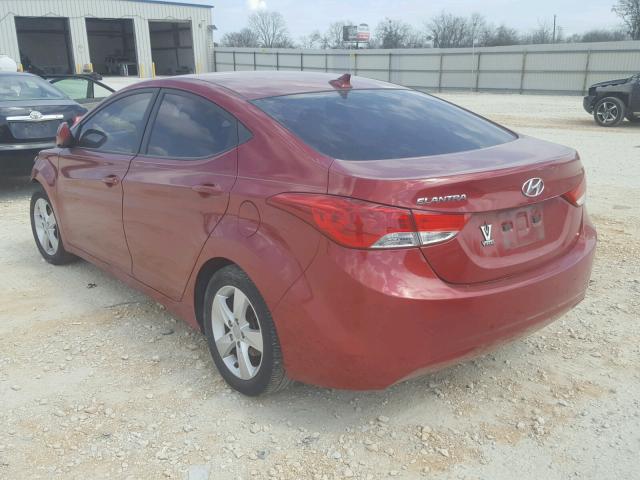 KMHDH4AE4DU593223 - 2013 HYUNDAI ELANTRA GL MAROON photo 3