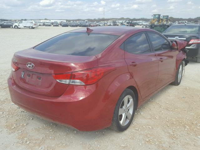 KMHDH4AE4DU593223 - 2013 HYUNDAI ELANTRA GL MAROON photo 4