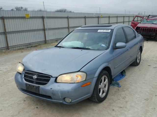 JN1CA31D61T611084 - 2001 NISSAN MAXIMA GXE BLUE photo 2