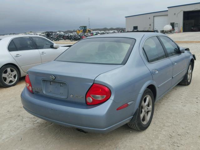 JN1CA31D61T611084 - 2001 NISSAN MAXIMA GXE BLUE photo 4