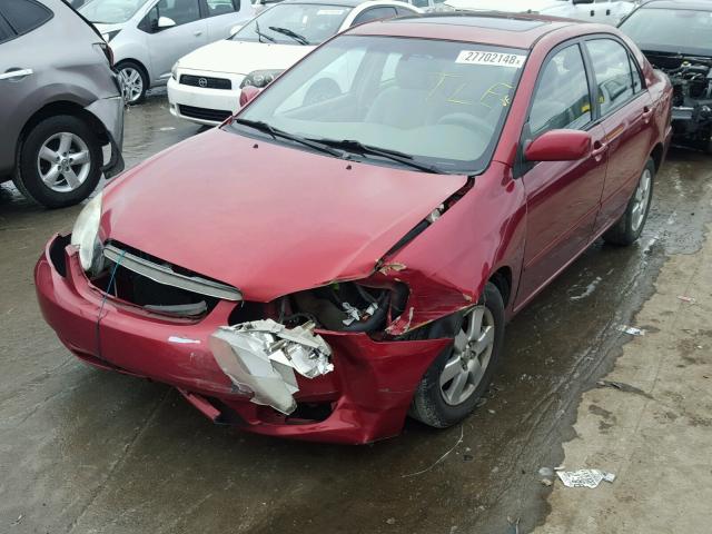 2T1BR38E34C308890 - 2004 TOYOTA COROLLA CE RED photo 2