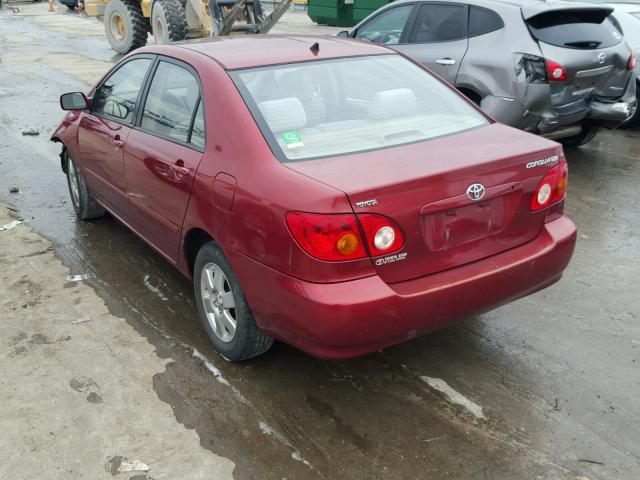 2T1BR38E34C308890 - 2004 TOYOTA COROLLA CE RED photo 3