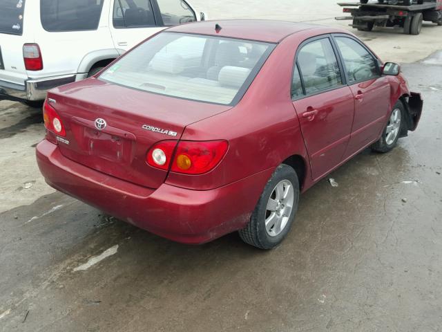 2T1BR38E34C308890 - 2004 TOYOTA COROLLA CE RED photo 4