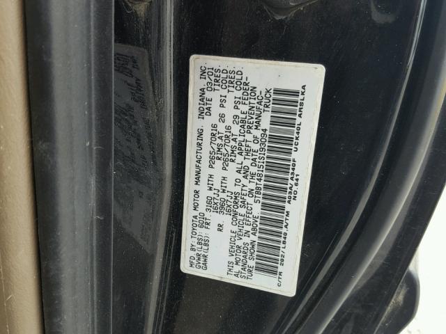 5TBBT48151S193094 - 2001 TOYOTA TUNDRA ACC BLACK photo 10