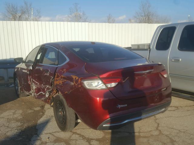 1C3CCCAB8FN651544 - 2015 CHRYSLER 200 LIMITE MAROON photo 3