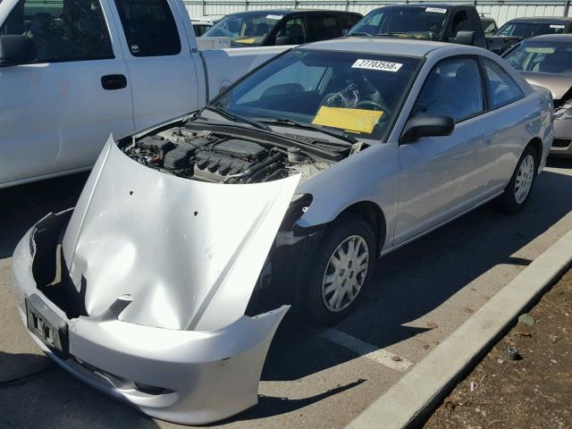 1HGEM22675L063868 - 2005 HONDA CIVIC LX SILVER photo 2