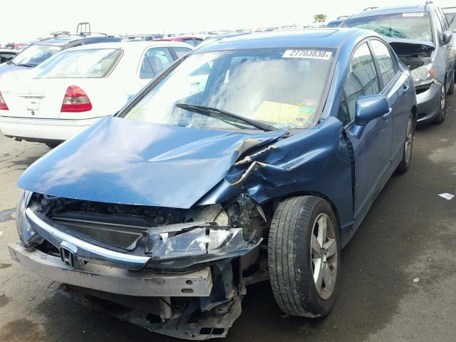 1HGFA16868L013941 - 2008 HONDA CIVIC EX BLUE photo 2