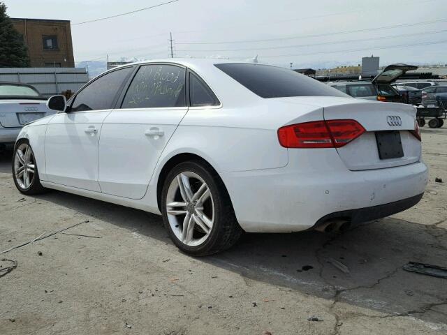 WAUSF78K29N022889 - 2009 AUDI A4 PREMIUM WHITE photo 3