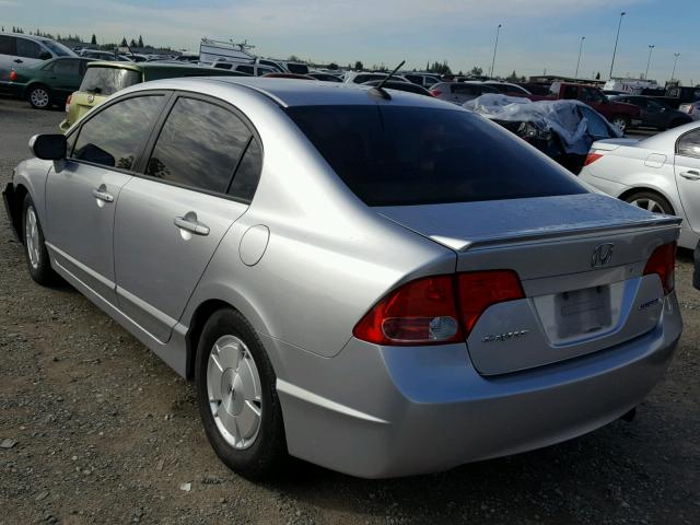 JHMFA36277S016873 - 2007 HONDA CIVIC HYBR SILVER photo 3