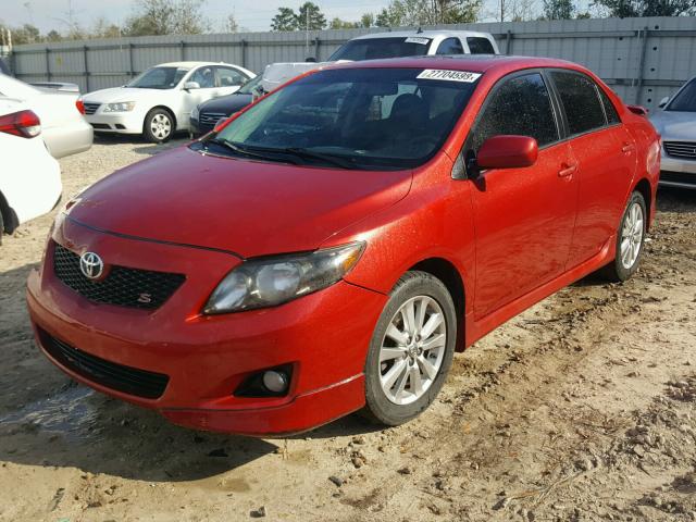 2T1BU4EE8AC467814 - 2010 TOYOTA COROLLA BA RED photo 2