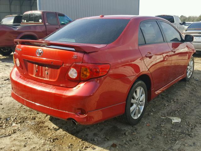 2T1BU4EE8AC467814 - 2010 TOYOTA COROLLA BA RED photo 4